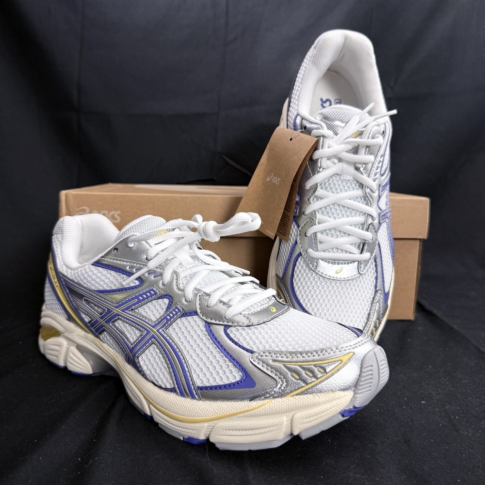 Size 10 Asics GT-2160 Mens White Blue Violet Purple Pure Silver Gel 1203A275 109